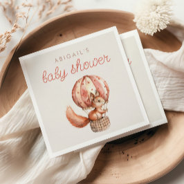 Niedlich Red Squirrel Balloon Babydusche Serviette