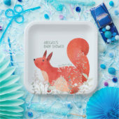 Niedlich Red Squirrel Wildblume Boy Baby Dusche Pappteller (Party)