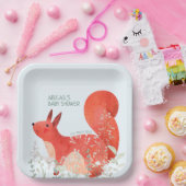 Niedlich Red Squirrel Wildblume Boy Baby Dusche Pappteller (Party)
