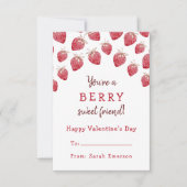 Niedlich Red Strawberries Valentine Mitteilungskarte (Vorderseite)