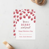 Niedlich Red Strawberries Valentine Mitteilungskarte (Vorderseite/Rückseite Beispiel)