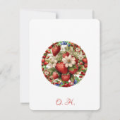 Niedlich Red Strawberry Blue Berry Sweet Modern Sc Mitteilungskarte (Rückseite)