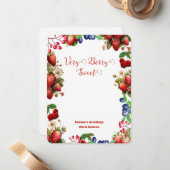 Niedlich Red Strawberry Blue Berry Sweet Modern Sc Mitteilungskarte (Vorderseite/Rückseite Beispiel)