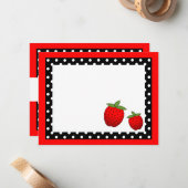 Niedlich Red Strawberry Flat Vielen Dank, dass Sie Mitteilungskarte (Vorderseite/Rückseite Beispiel)