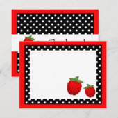 Niedlich Red Strawberry Flat Vielen Dank, dass Sie Mitteilungskarte (Vorne/Hinten)