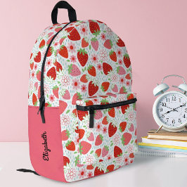 Niedlich Red Strawberry Girls School Bedruckter Rucksack