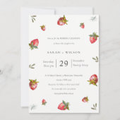 Niedlich Red Strawberry Leafy Botanische Hochzeit Dankeskarte (Vorderseite)