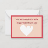 Niedlich Red Strawberry Sundae Classroom Valentine Mitteilungskarte (Rückseite)