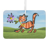 Niedlich Red Tabby Cartoon Cat Autolufterfrischer (Rückseite)
