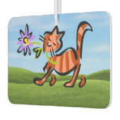 Niedlich Red Tabby Cartoon Cat Autolufterfrischer (Links)