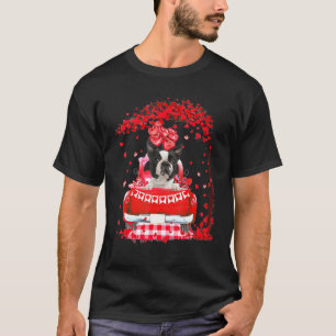 Niedlich Red Truck Boston Terrier Valentinstag Cos T-Shirt