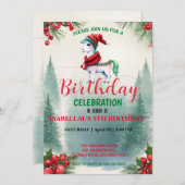 Niedlich Red Unicorn Weihnachtsfeier Save The Date (Vorne/Hinten)