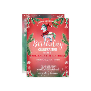 Niedlich Red Unicorn Weihnachtsfeier Save The Date