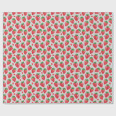 Niedlich Red Watercolor Erdbeeren Geschenkpapier (Flach)