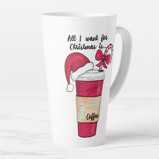 Niedlich Red Weihnachtsmannmütze Kaffee Candy Cane Milchtasse (Rechte Ecke)