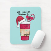 Niedlich Red Weihnachtsmannmütze Kaffee Candy Cane Mousepad (Mit Mouse)