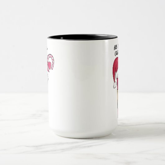Niedlich Red Weihnachtsmannmütze Kaffee Candy Cane Tasse (Zentrum)
