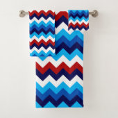 Niedlich Red White Blue Chevrons Badetuch Set (Insitu)