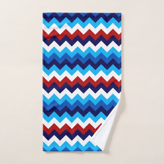 Niedlich Red White Blue Chevrons Badetuch Set (Handtuch)