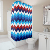 Niedlich Red White Blue Chevrons Duschvorhang (Beispiel)