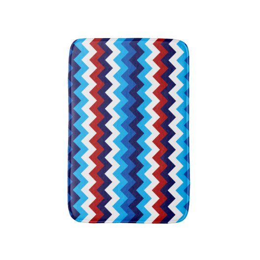 Niedlich Red White Blue Chevrons Small Bath Mat Badematte (Vorderseite Vertikal)