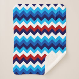 Niedlich Red White Blue Chevrons Small Sherpa Blan Sherpadecke