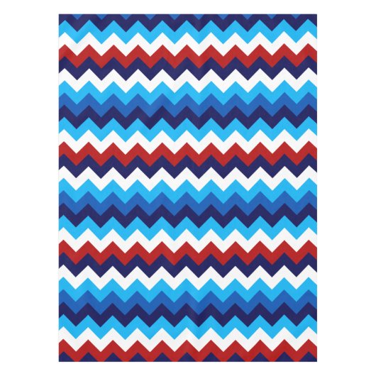 Niedlich Red White Blue Chevrons Small Tablecloth Tischdecke (Vorderseite)