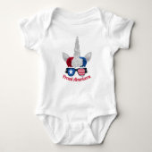 Niedlich Red White Blue Glitzer Unicorn Baby Strampler (Vorderseite)
