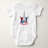 Niedlich Red White Blue Glitzer Unicorn Baby Strampler (Rückseite)