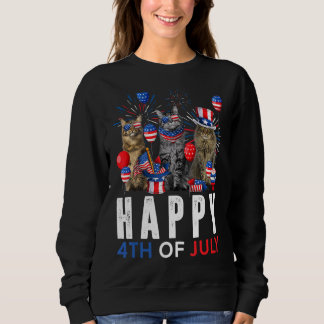 Niedlich Red White Blue Maine Coon Patriotic Happy Sweatshirt