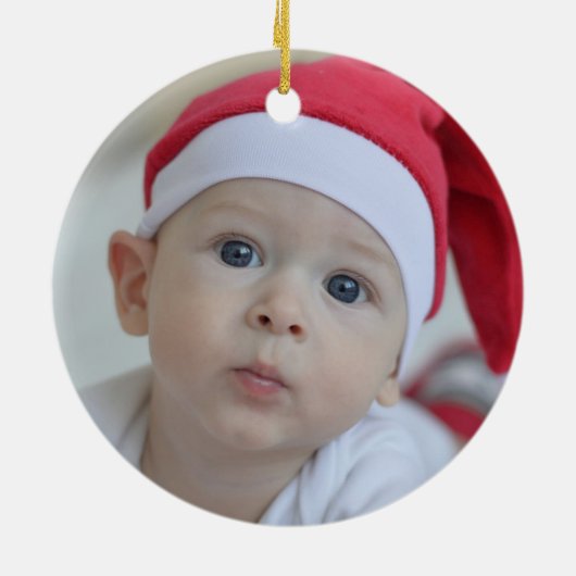 Niedlich Red White First Christmas Großeltern Hirs Keramik Ornament (Hinten)