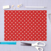 Niedlich Red White Heart Polka Dots Valentinstag Seidenpapier (Handwerk)