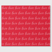 Niedlich Red White Liebe Muster Valentine Moderne Geschenkpapier (Flach)