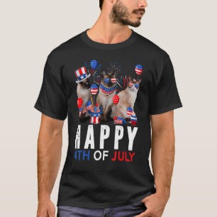 Niedlich Red White Siamese Cat Patriotic Happy 4t T-Shirt