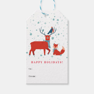 Niedlich Red Wild Animal Christmas Holiday Geschenkanhänger