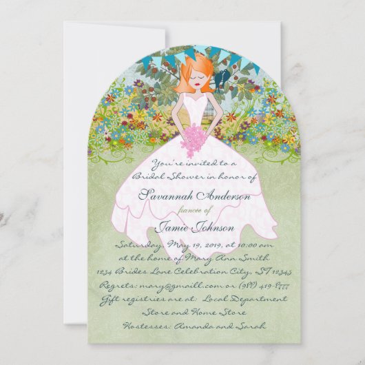 Niedlich Redhead Auburn Bride Boho Brautparty Einladung (Vorderseite)