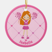 Niedlich Redhead Cheerleader Pink Custom Christmas Keramik Ornament (Vorne)