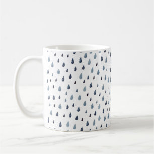 Niedlich regnen. Wasserfarbenes nahtloses Muster. Kaffeetasse