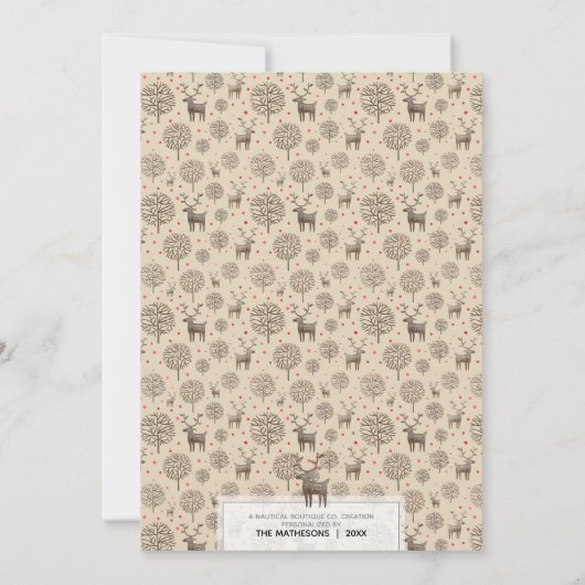 Niedlich #Reindeer & Berries Earth Tone / Benutzer Einladung (Rückseite)