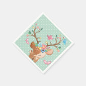 Niedlich Reindeer Birthday Serviette (Ecke)