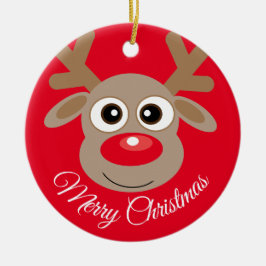 Niedlich Reindeer Cartoon Weihnachten Roter Weihna Keramik Ornament