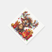 Niedlich Reindeer Cocktail Napkin Serviette (Ecke)