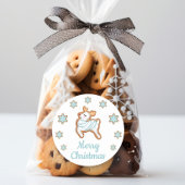 Niedlich Reindeer Frohe Weihnachten Runder Aufkleber