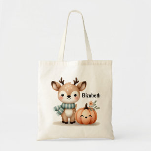 Niedlich Reindeer Girl Pumpkin Individuelle Name Tragetasche