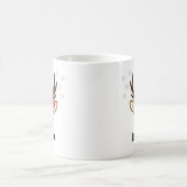 Niedlich Reindeer Girl Red Bow Individuelle Name W Kaffeetasse (Mittel)