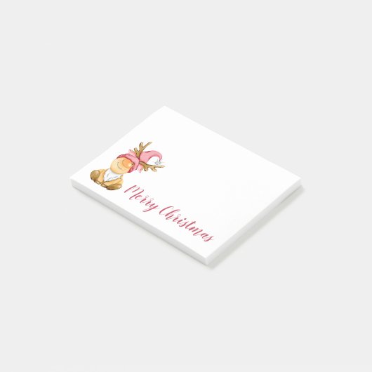 Niedlich Reindeer Gnome Frohe Weihnachten Post-it Klebezettel (angewinkelt)