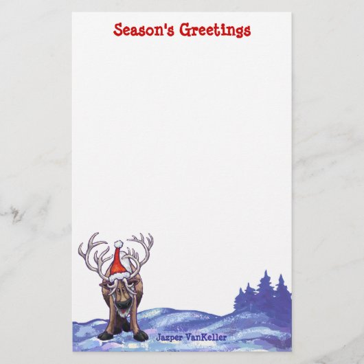 Niedlich Reindeer Holiday Stationery Briefpapier (Vorderseite)
