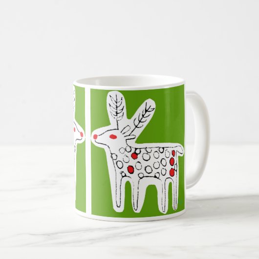 Niedlich Reindeer Kiss Green Kaffeetasse (VorderseiteRechts)