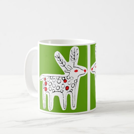 Niedlich Reindeer Kiss Green Kaffeetasse (Vorderseite Links)