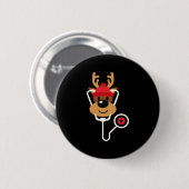 Niedlich Reindeer Nurse Button (Vorne & Hinten)
